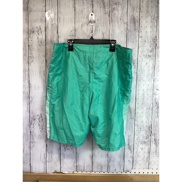 Hollister Board Shorts Men 36 Green Nylon Tie Waist Pocket Swim Surf Shorts - Picture 2 of 6